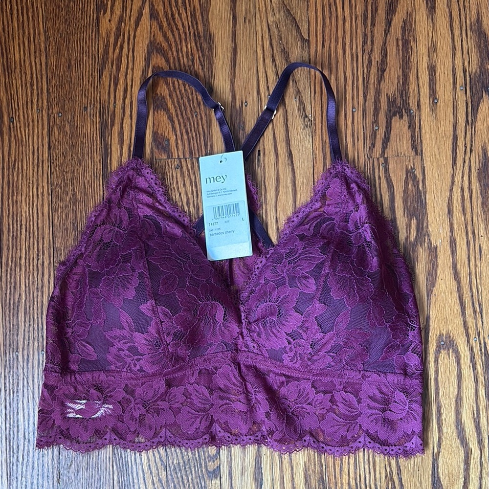Purple Lace Triangle Bralette Intimates